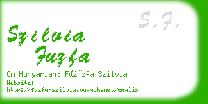 szilvia fuzfa business card